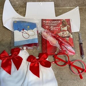 Valentines Nurse Costume Party Set with Red Accents❤️